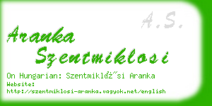 aranka szentmiklosi business card